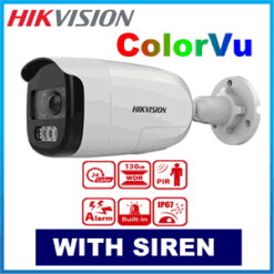 Hikvision DS-2CE12DFT-PIRXOF 2MP PIR Siren ColorVu Full Time 24/7 Color Bullet Camera