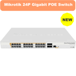 Mikrotik 24 port Gigabit POE router/switch with 4 x 10Gbps SFP+ and 500W (CRS328-24P-4S+RM)